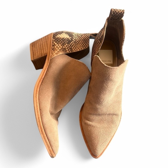 DOLCE VITA Sonni Taupe and Snake Ankle Booties with heel size 6 - Picture 3 of 10